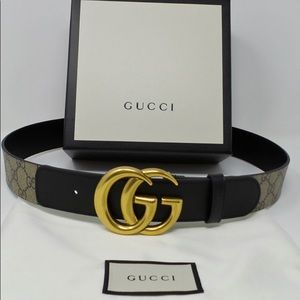 New Beige / Ebony Marmont Gucci Belt Black Leather